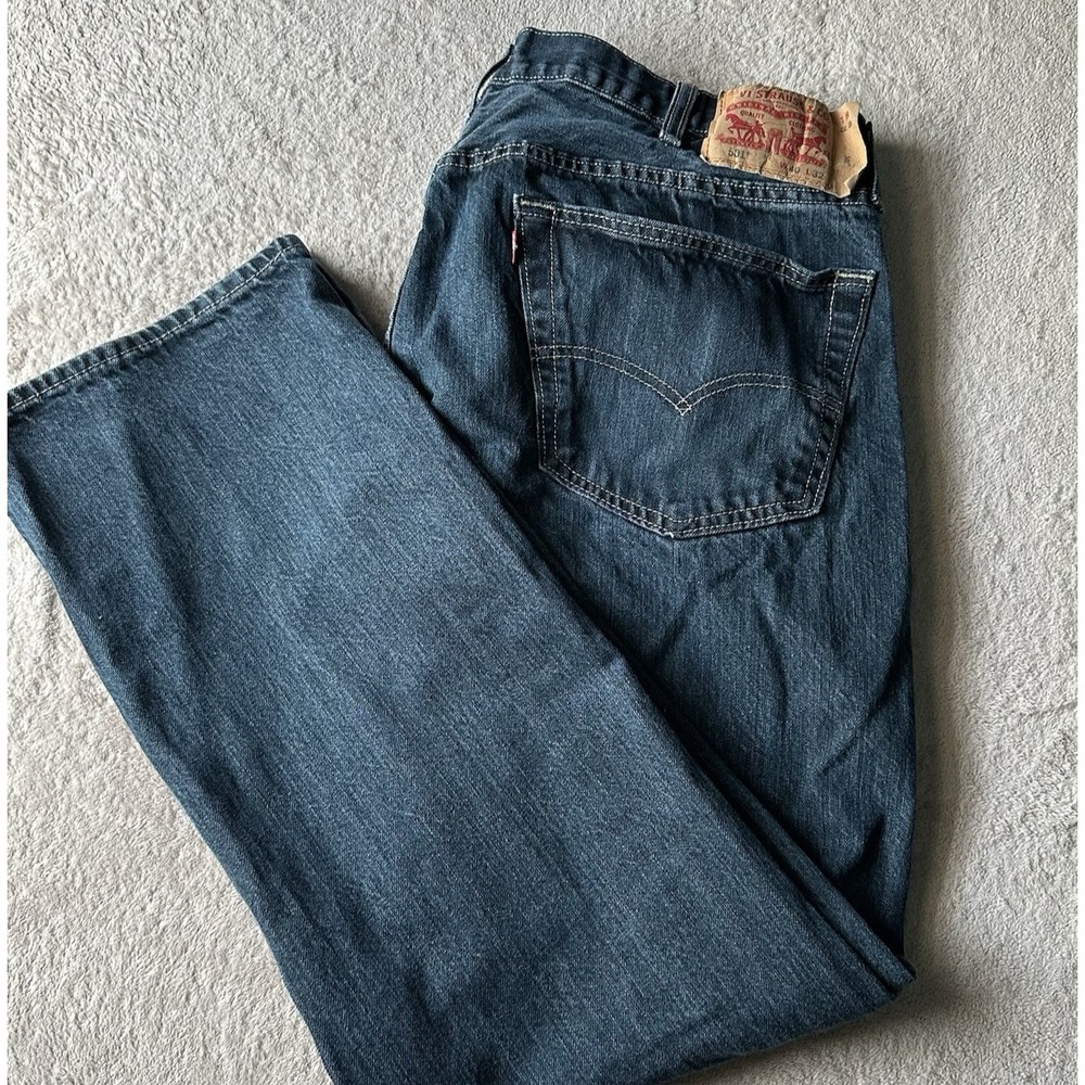 Levi's 501 Men's Jeans 40x32 Clean Rigid Dark Wash Button Fly Denim 39x30 Actual